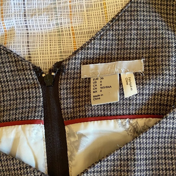 Gray plaid cap sleeve pencil midi dress - Picture 6 of 7